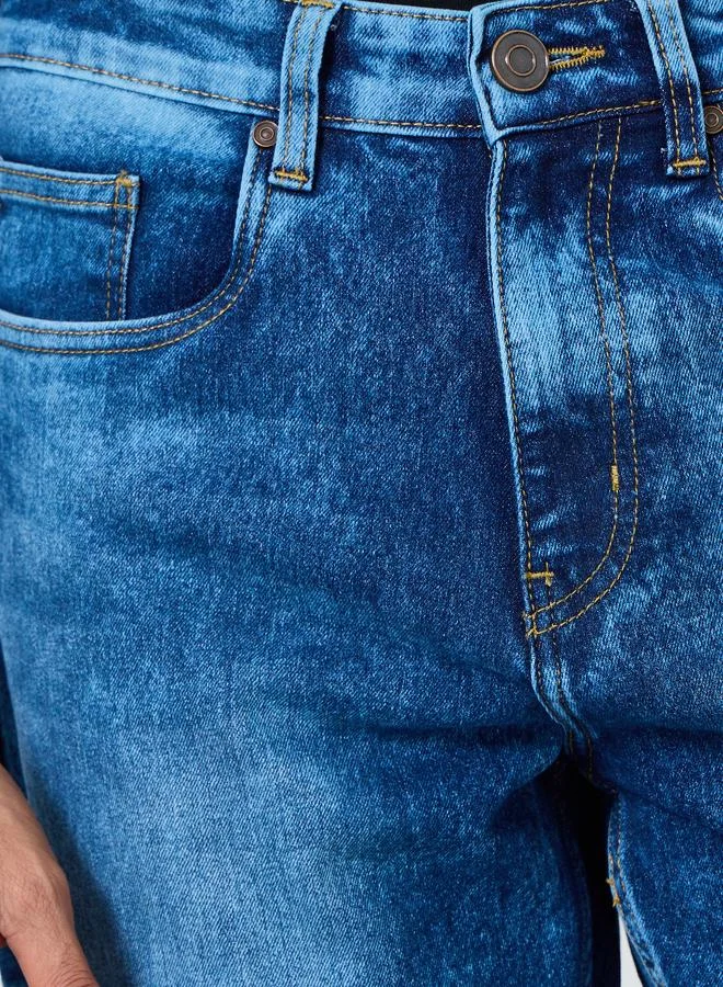 Styli Men Blue Tapered Fit Washed Jeans